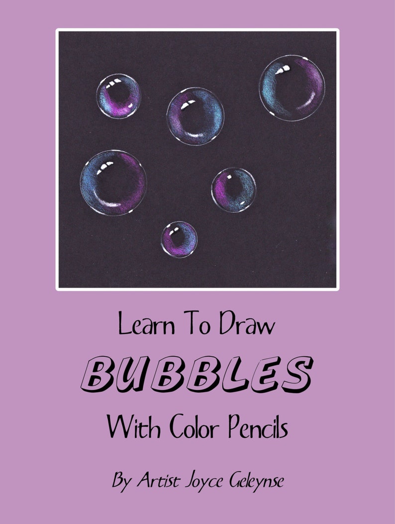 Draw Bubbles in Color Pencil PDF Tutorial Black Paper Make Etsy