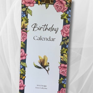 PRINTABLE Birthday CALENDAR With Floral Illustration, Perpetual ...