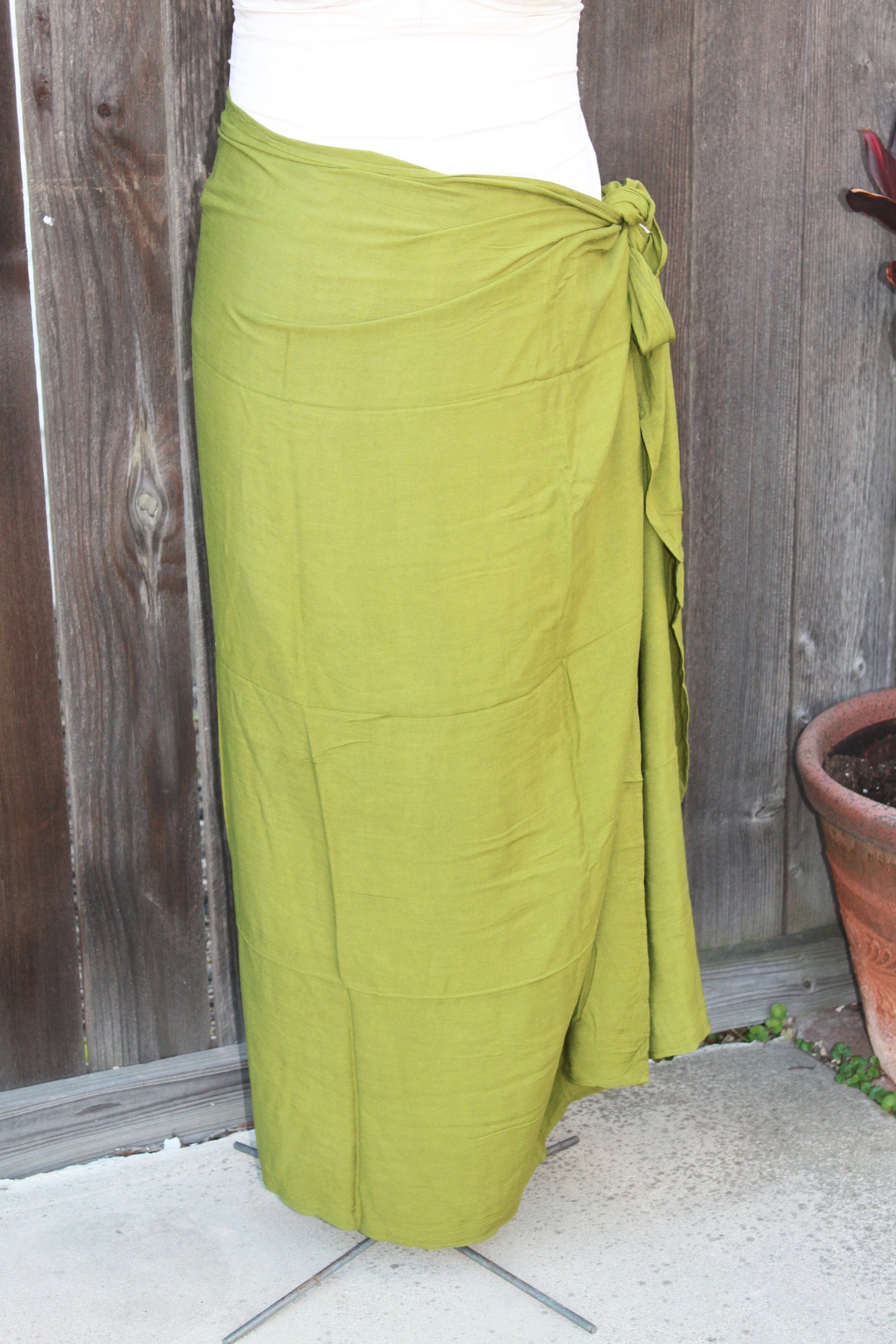 Olive Green Color-pareo-solid Color-full Sized-rayon Sarong - Etsy