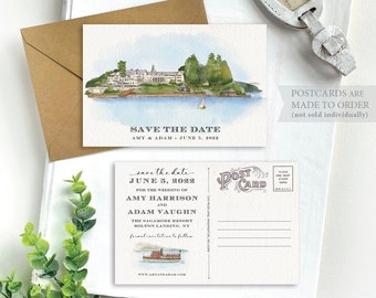 Save the Date - The Sagamore, New York - Watercolor Postcard - Design Fee