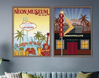 Custom Wedding Poster - Las Vegas | Retro Travel Posters