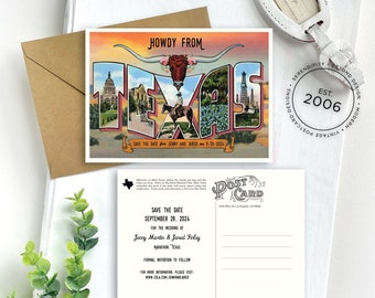 Save the Date - Marathon, Texas - Vintage Large Letter Postcard  - Design Fee