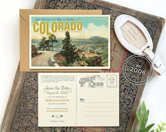 Save the Date - Golden, Colorado - Vintage Travel Postcard - Design Fee