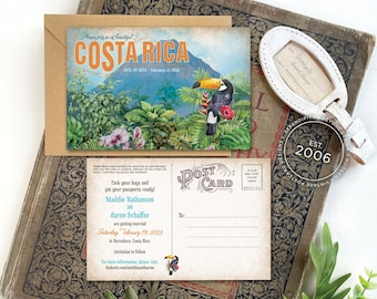 Save the Date - Costa Rica - Vintage Watercolor - Design Fee