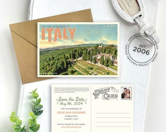 Save the Date - Chianti, Italy - Vintage Travel Postcard  - Design Fee