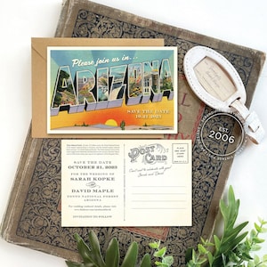 Save the Date - Tonto National Forest, Arizona - Vintage Large Letter Postcard - Design Fee