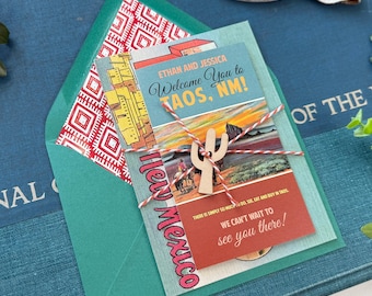 Retro Travel Brochure Wedding Invitation (Taos, New Mexico)  - Design Fee