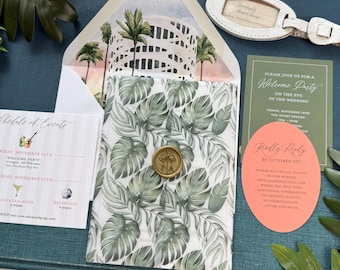 Miami Beach Custom Watercolor Invitation (Faena Forum) - Design Fee