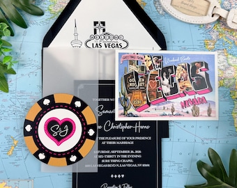Custom Retro Las Vegas Wedding Invitation - (Sure Thing Chapel) - Design Fee
