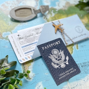 Vintage Air Mail Baby Shower Invitation with Passport Insert (Blue) - Design Fee