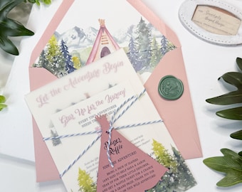 Adventure Themed Baby Shower Invitation - Couples Shower