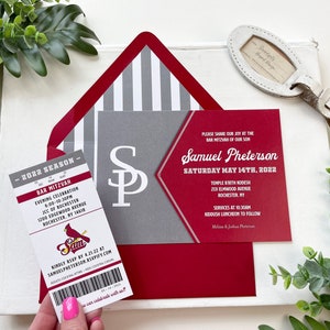 Baseball Ticket Bar Mitzvah Invitation Sports Theme Design Fee image 1