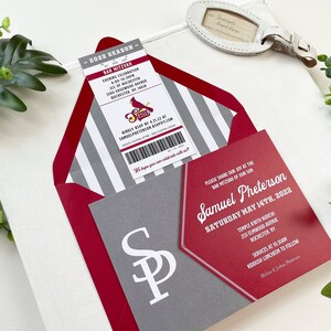 Baseball Ticket Bar Mitzvah Invitation Sports Theme Design Fee image 2