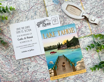 Custom Travel Poster Save the Date  (Lake Tahoe, California) - Design Fee