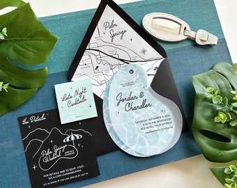 Retro Pool Wedding Invitation with Matchbook - the Ace Hotel (Palm Springs, California) - Design Fee