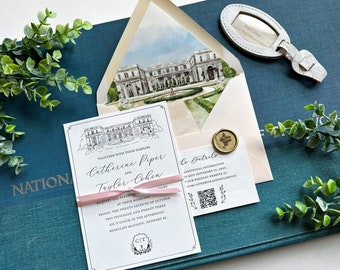 Rosehill Mansion Letterpress Wedding Invitation (Newport, Rhode Island) - Design Fee