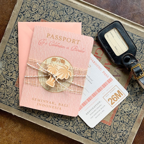 Tropical Passport Wedding Invitation (Bali, Indonesia) - Design Fee