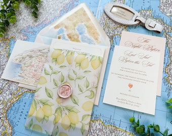 Hotel Marincanto Watercolor Wedding Invite (Positano, Italy) - Design Fee