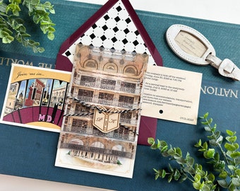 George Peabody Library Vellum Wedding Invitation (baltimore