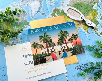 Vintage Travel Poster Save the Date  (Casa Marina, Key West) - Design Fee