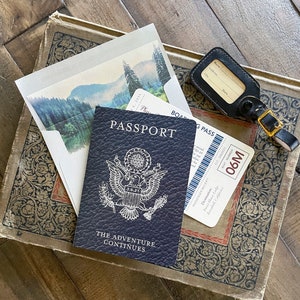 Rustic Mountain Passport Wedding Invitation (Foresthill, California) - Design Fee