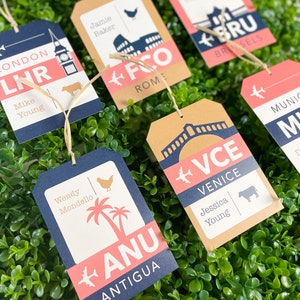 Place Cards + Table Assignments (Travel Airport Tag Theme) - Design Fee