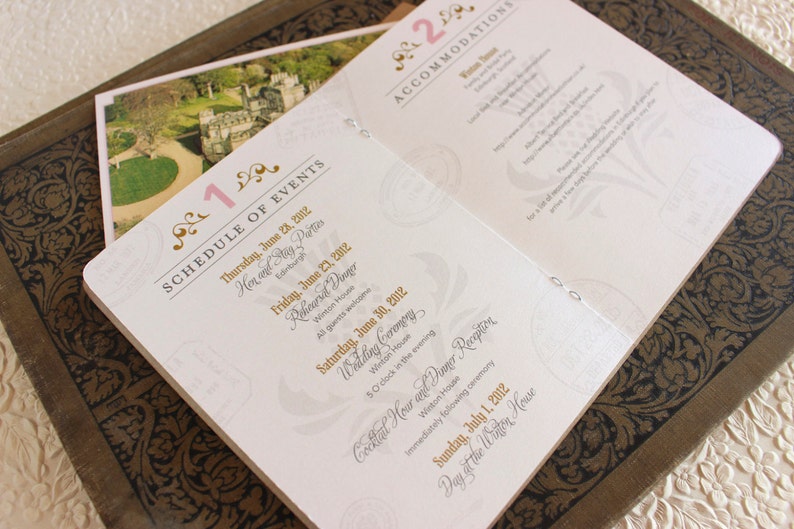 Scotland Crest Passport Wedding Invitation Edinburgh Etsy