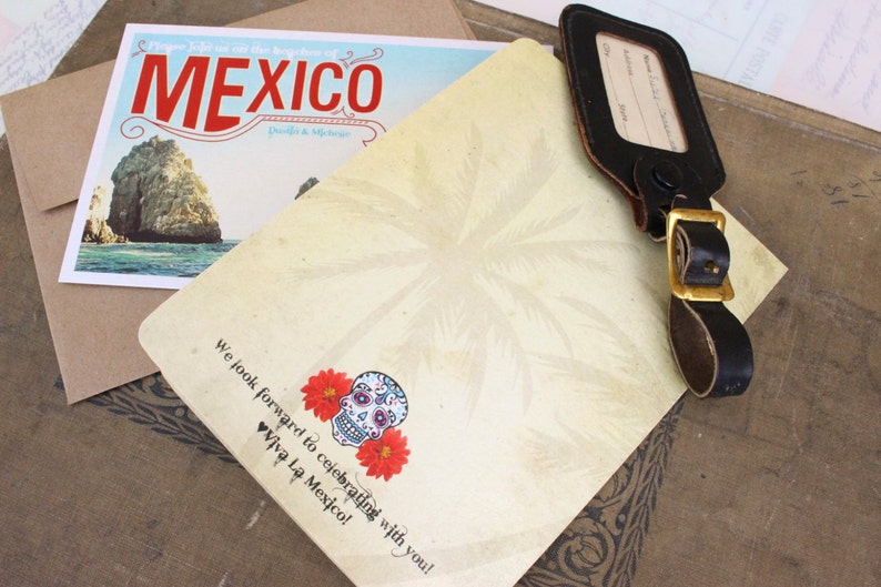 Design Fee Mexico Sugar Skull Passport Wedding Invitation