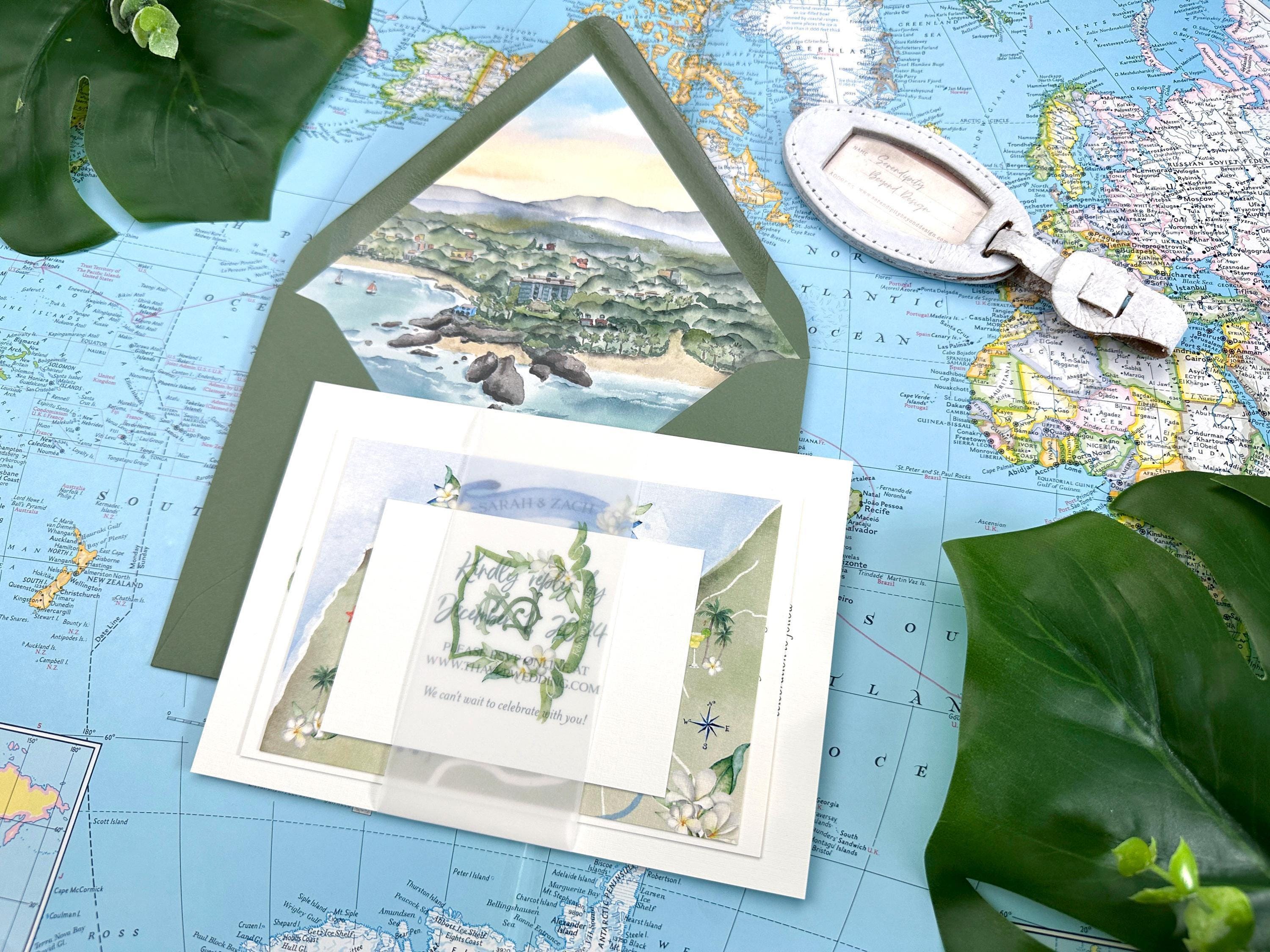 Watercolor Wedding Invitation Suite