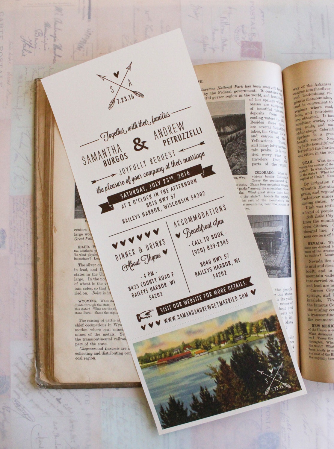 Rustic Seal and Send Wedding Invitation wisconsin Design Etsy