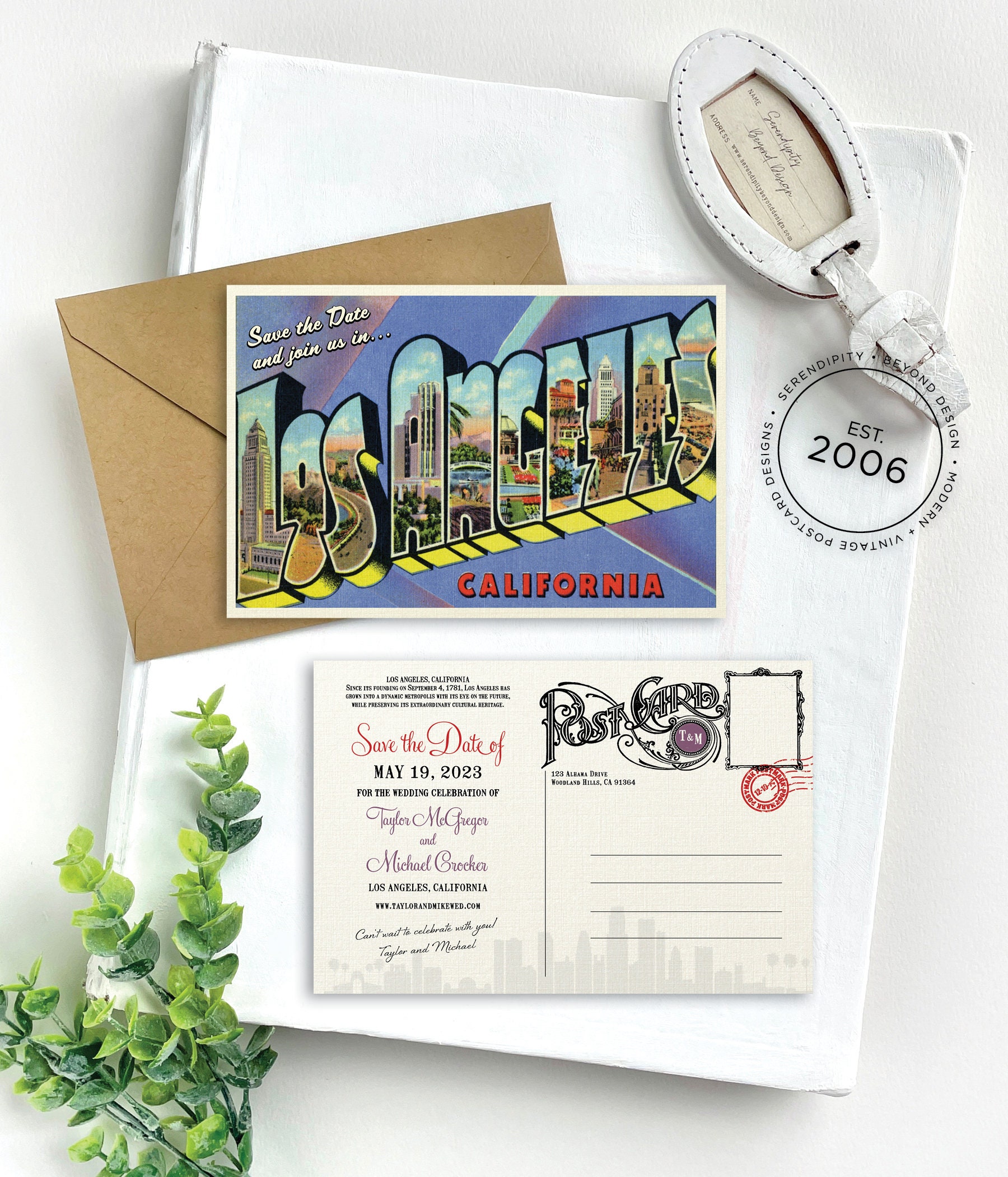 Save the Date Los Angeles California Vintage Large Letter - Etsy