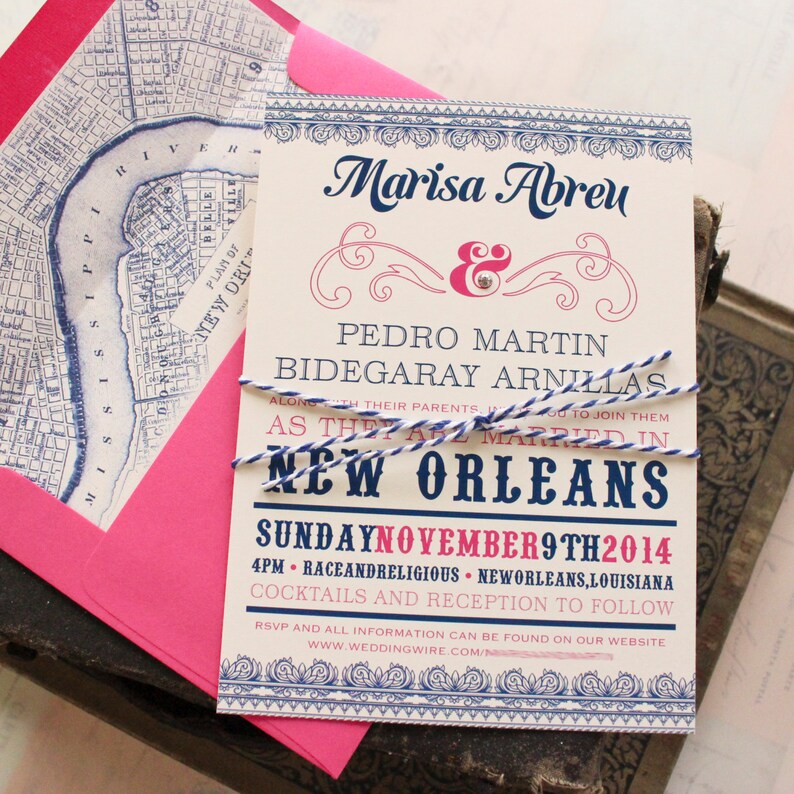 Design Fee Typography Wedding Invitation New Orleans