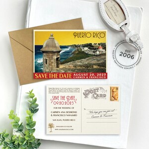 Save the Date - Puerto Rico - Vintage Poster Postcard - Design Fee