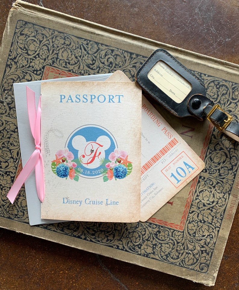 Disney Cruise Passport Wedding Invitation Disney Cruise Etsy