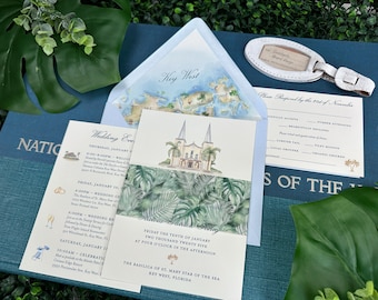 Key West Watercolor Wedding  Invitation (Basilica St. Mary Star of the Sea) - Design Fee