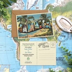 Save the Date - Montego Bay, Jamaica - Vintage Large Letter Postcard - Design Fee