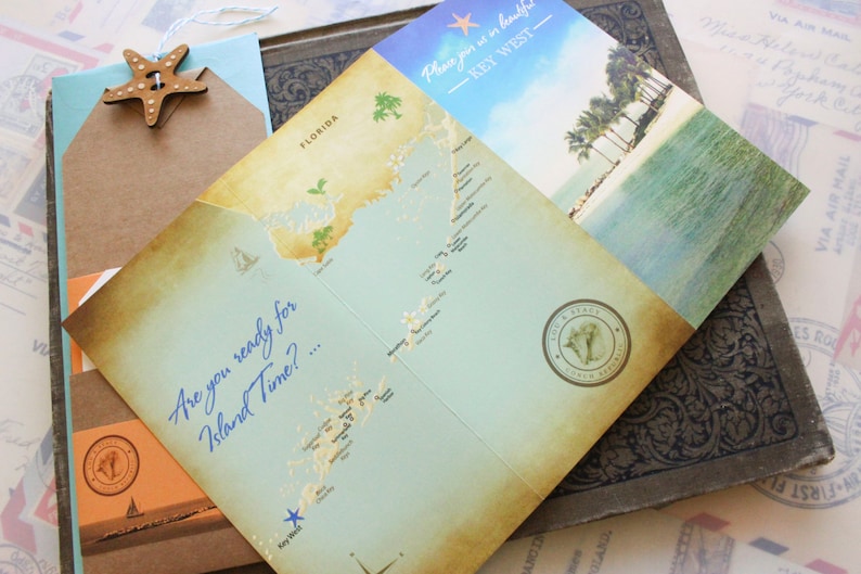 Design Fee Key West, Florida Travel Brochure Wedding Invitation