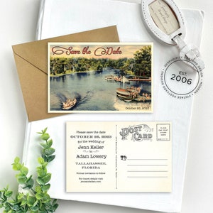 Save the Date Florida Vintage Travel Postcard Tallahassee Design Fee image 1