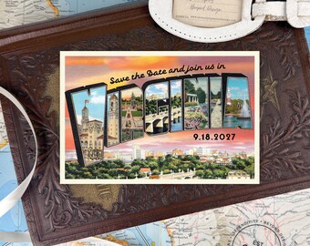 Save the Date - Richmond, Virginia - Vintage Large Letter Postcard - Design Fee