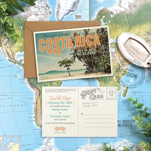 Save the Date - Costa Rica - Vintage Tropical Postcard - Design Fee