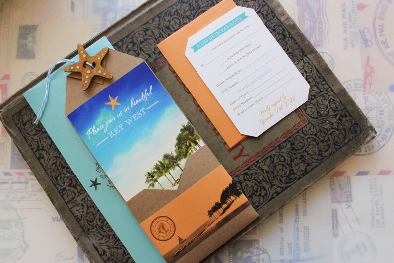 Design Fee Key West, Florida Travel Brochure Wedding Invitation