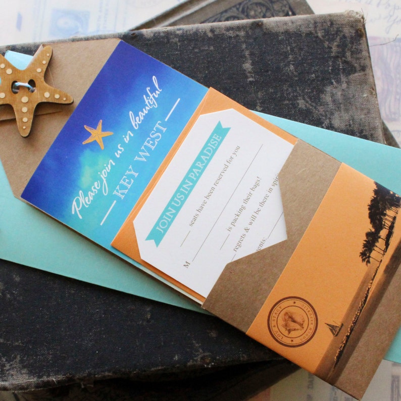 Design Fee Key West, Florida Travel Brochure Wedding Invitation