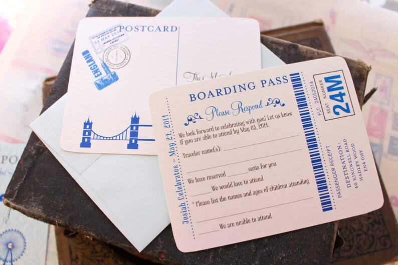 First Birthday Passport to London Birthday Invitation