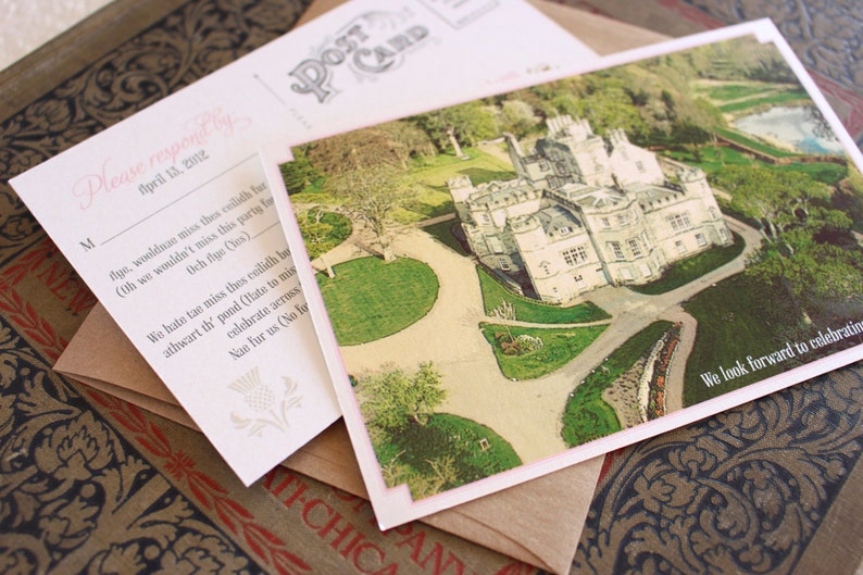 Scotland Crest Passport Wedding Invitation Edinburgh Etsy