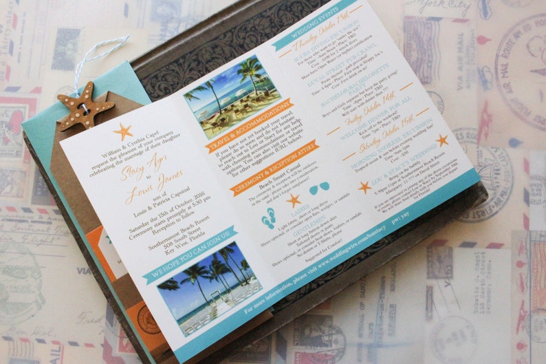 Design Fee Key West, Florida Travel Brochure Wedding Invitation