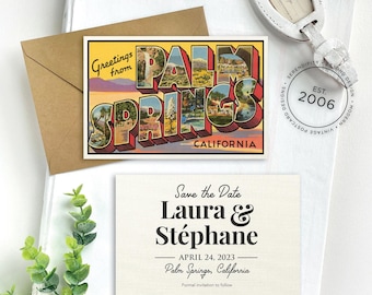 Save the Date - Palm Springs - Vintage Large Letter Postcard vs. 2 (California) - Design Fee