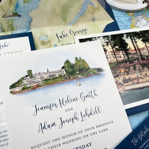 Vintage Sagamore Resort Wedding Invitation Bolton Landing, New York Design Fee image 4