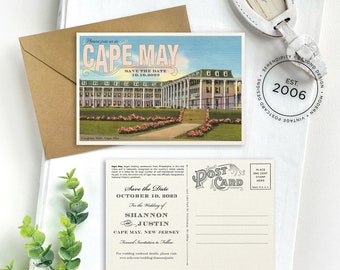 Save the Date - Congress Hall - Vintage Travel Postcard (Cape May, NJ) - Design Fee