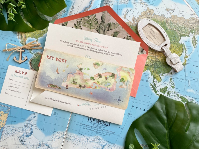 Key West Boarding Pass Wedding Invitation Hemingway House Design Fee image 5