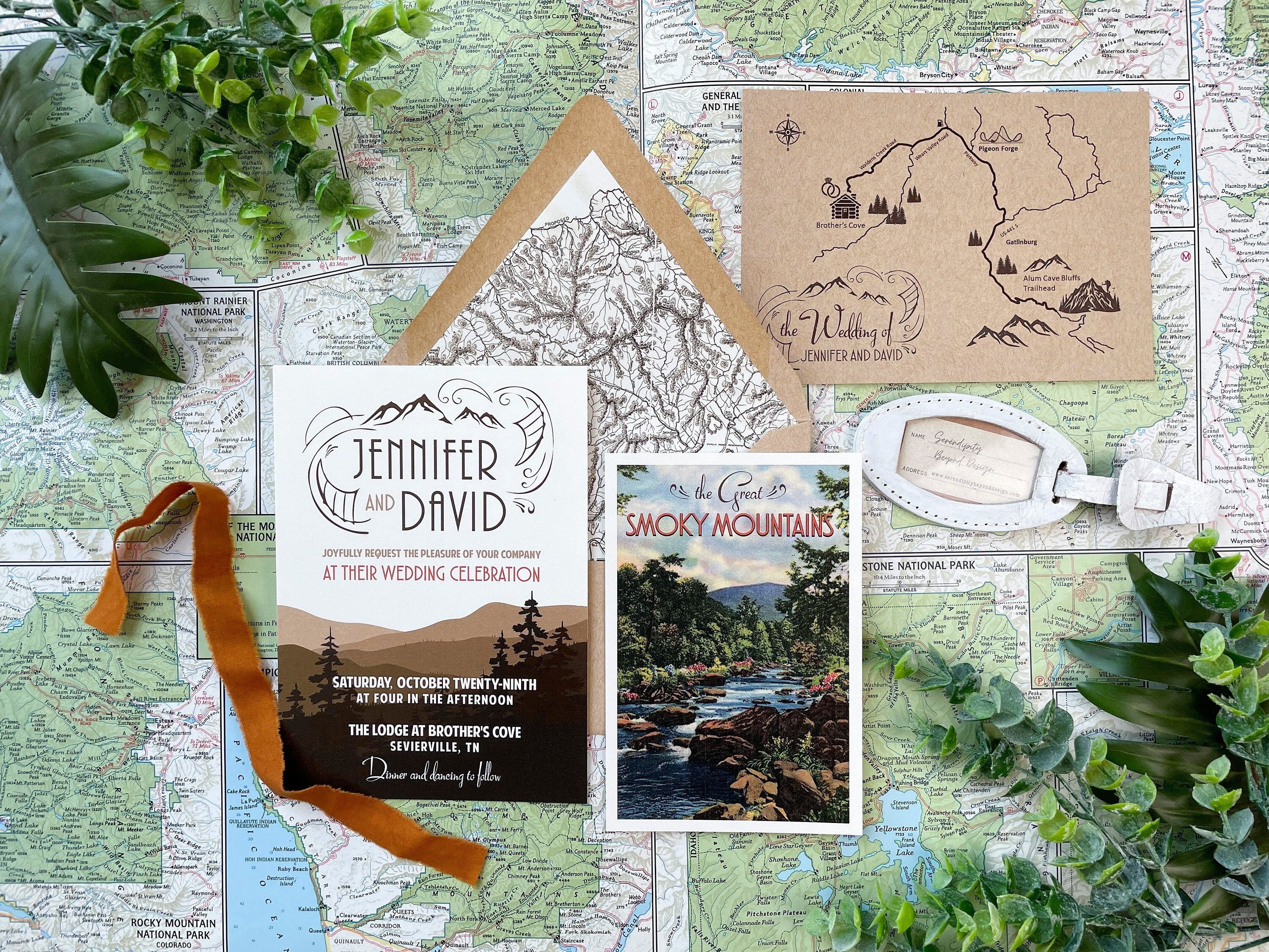 Retro Travel Poster Wedding Invitation (the Smoky